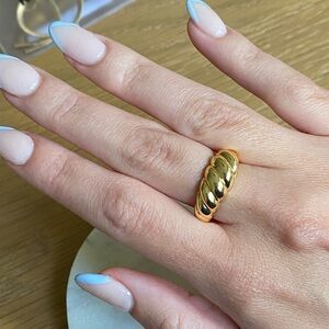 Water proof Gold Twisted Ring